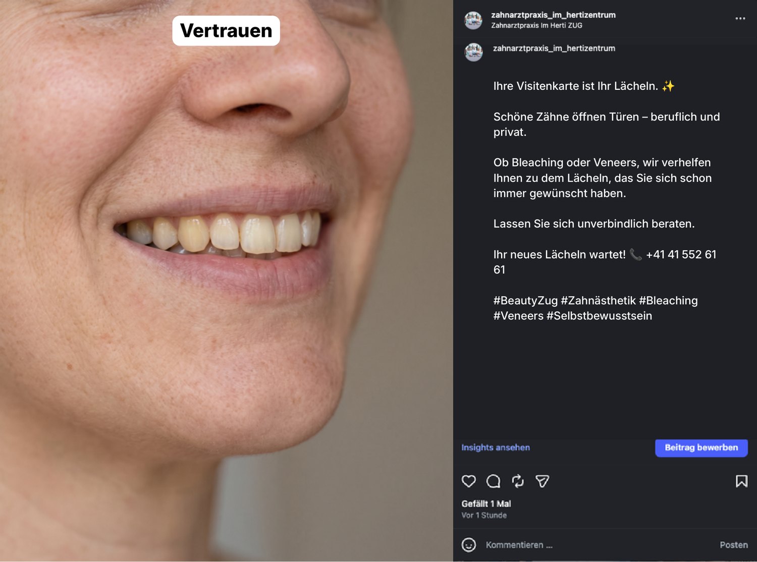 Post-Vorschlag 10 — „Ihre Visitenkarte ist Ihr Lächeln“ — Ästhetik.