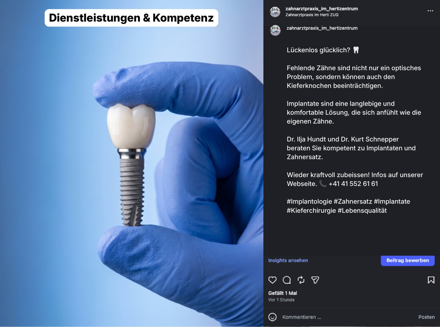 Post-Vorschlag 12 — „Lückenlos glücklich?“ — Implantate & Kompetenz.